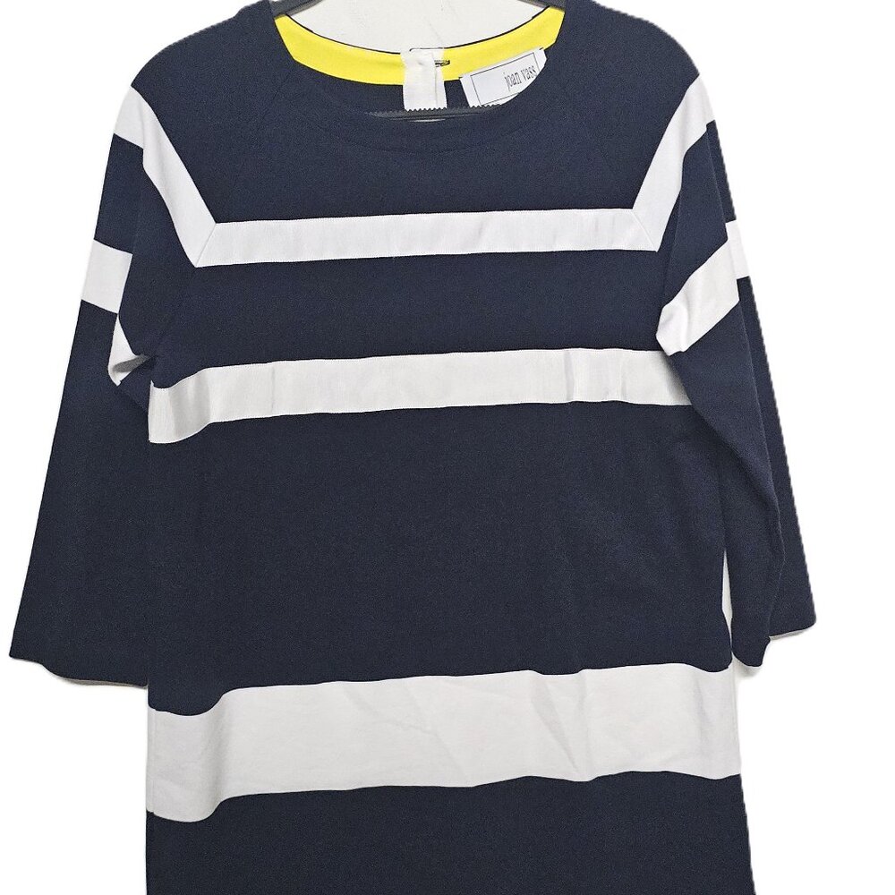 Joan‎ Vass Blue Striped Knit Tunic Top 2